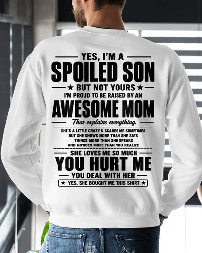I'M PROUD TO BE RAISED BY AN AWESOME MOM - GIFT T SHIRT FROM MOM TO SON - SNOW00 (SKU2605-19-00)