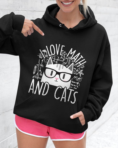 I Love Math and Cats Cute Kitty Cat Feline Lover Gift T-Shirt Small