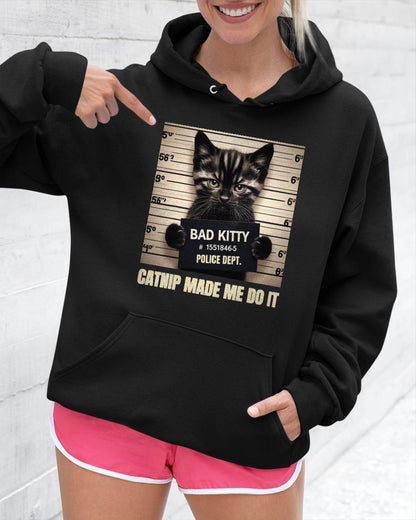 Catnip Made Me Do It Mugshot for Cat Lover Cat Mom Cat Dad T-Shirt