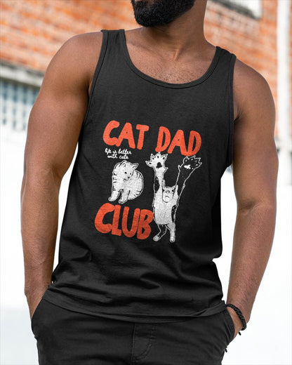 Cat Dad Club, Life is Better with Cats, Cat Dad, Funny Cat T-Shirt (SKU-SNOW-03)