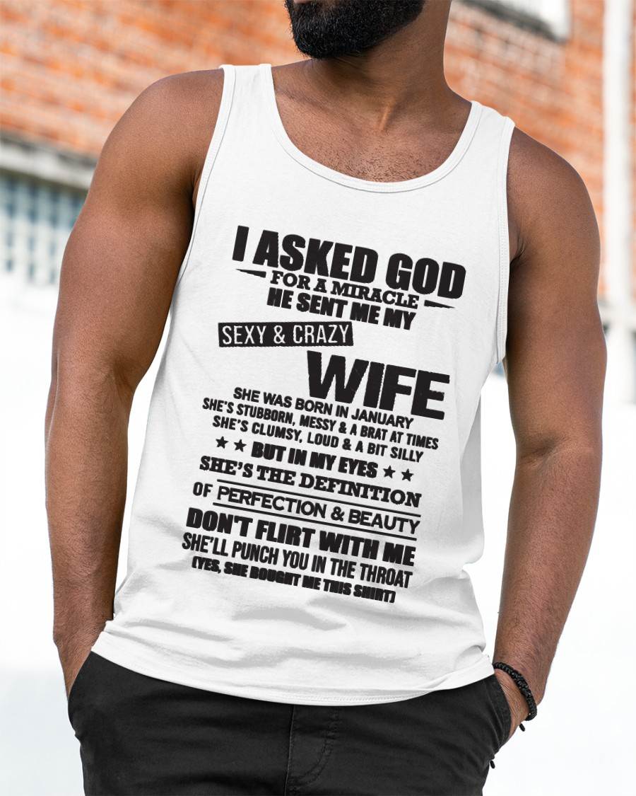 01, JANUARY, SHE’S THE DEFINITION OF PERFECTION & BEAUTY – GIFT T SHIRT FROM WIFE FOR HUSBAND – SNOW MALE01 (SKU26T-01214-01)