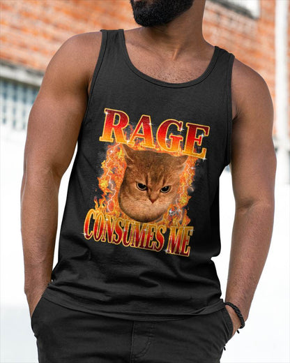 Rage Consumes Me Angry Cat Meme Funny Saying Cats Animals T-Shirt