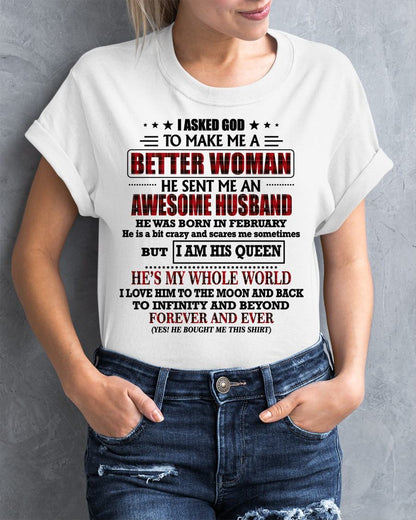 FEBRUARY - GOD SENT ME AN AWESOME HUSBAND - GIFT FROM HUSBAND - SNOW02 (SKU12-321-02)