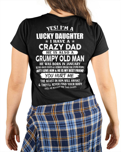 January - Awesome Grumpy Old Dad - Special gift for your daughter From Dad - SNOW01 (SKU10-50-01)
