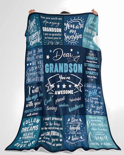 Special Gift For Your Grandson Blanket - From Grandma (SKU2607-228)