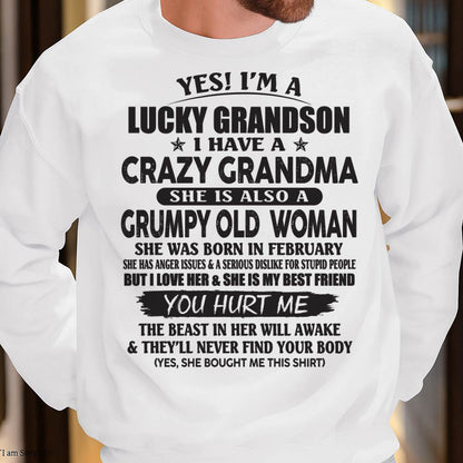 FEBRUARY - LUCKY GRANDSON OF CRAZY GRANDMA -  FROM GRANDMA - SNOW02 (SKU10-173-02)