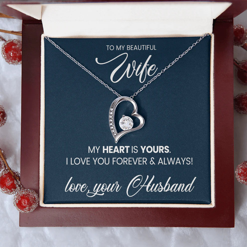 TO MY WIFE- GIFT FROM HUSBAND - Forever Love Necklace