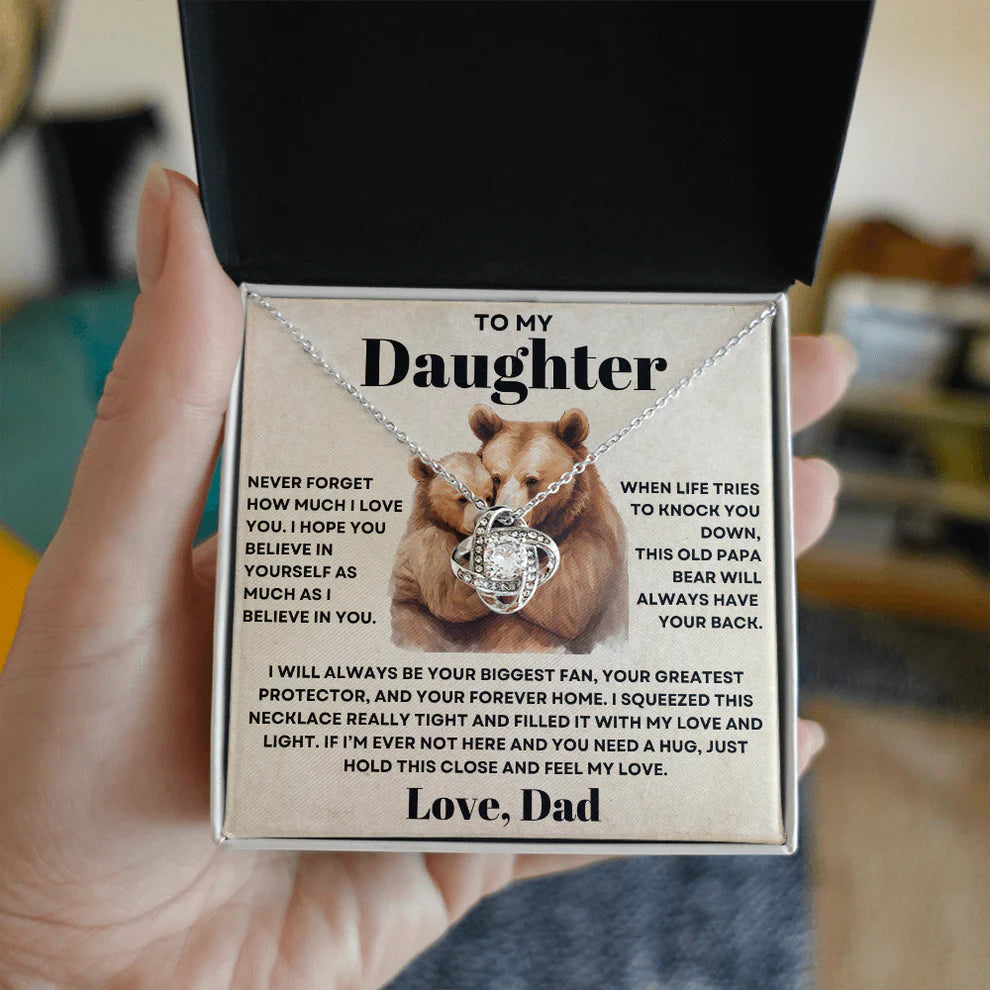 TO MY DAUGHTER FROM DAD - Premium Love Knot Necklace