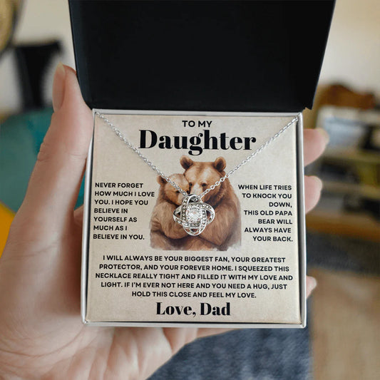 TO MY DAUGHTER FROM DAD - Premium Love Knot Necklace