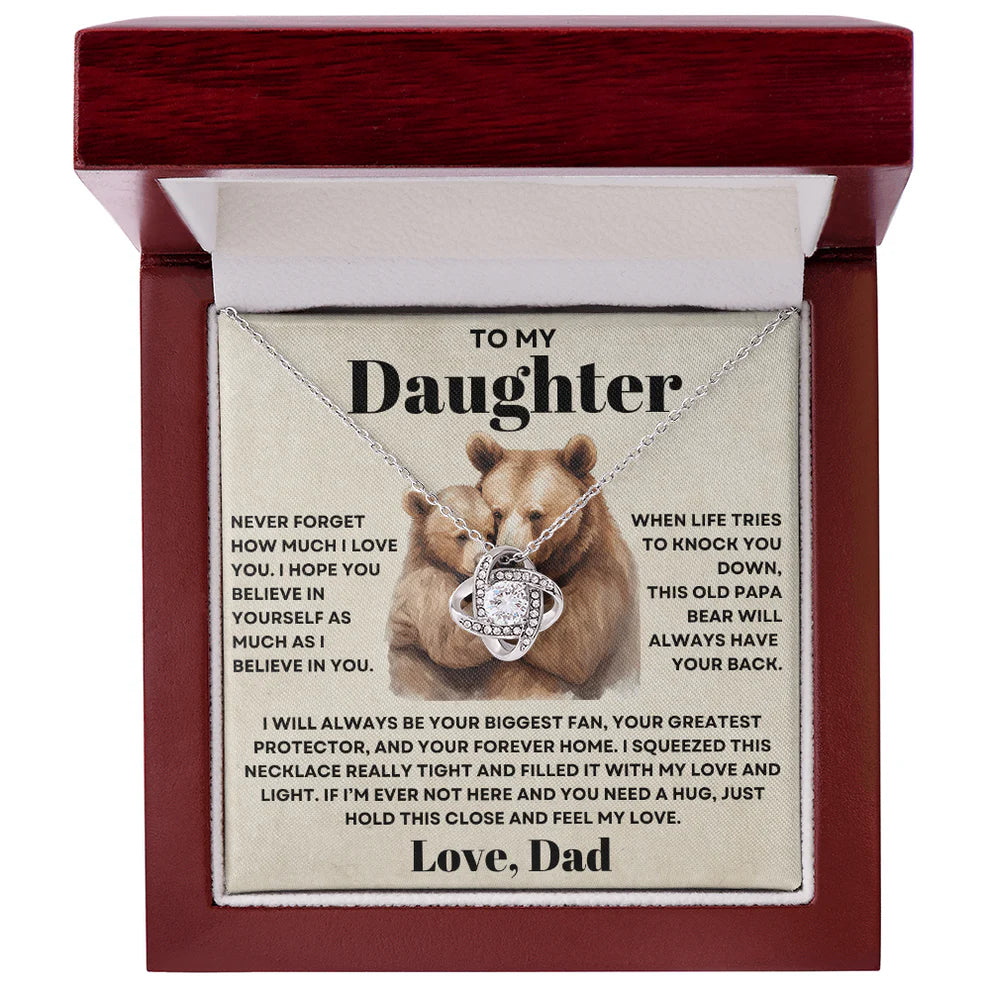 TO MY DAUGHTER FROM DAD - Premium Love Knot Necklace