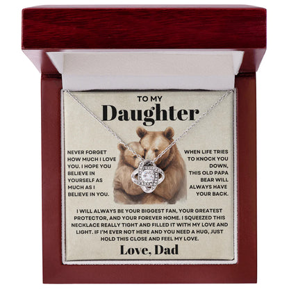 TO MY DAUGHTER FROM DAD - Premium Love Knot Necklace