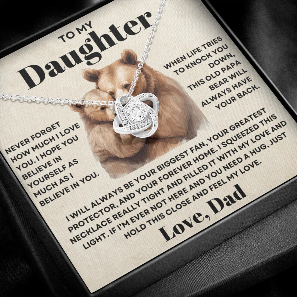TO MY DAUGHTER FROM DAD - Premium Love Knot Necklace