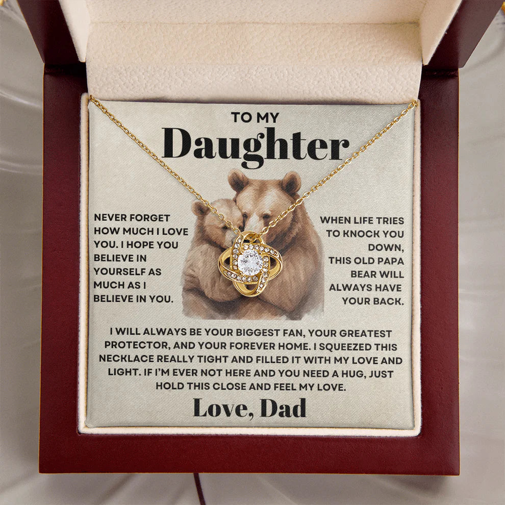 TO MY DAUGHTER FROM DAD - Premium Love Knot Necklace