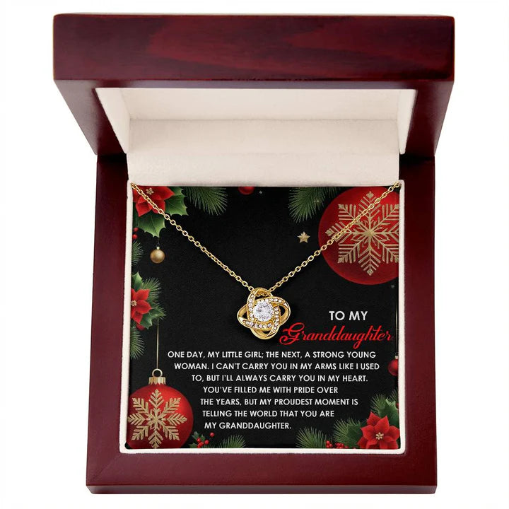 TO MY GRANDDAUGHTER FROM GRANDPA - Premium Love Knot Necklace