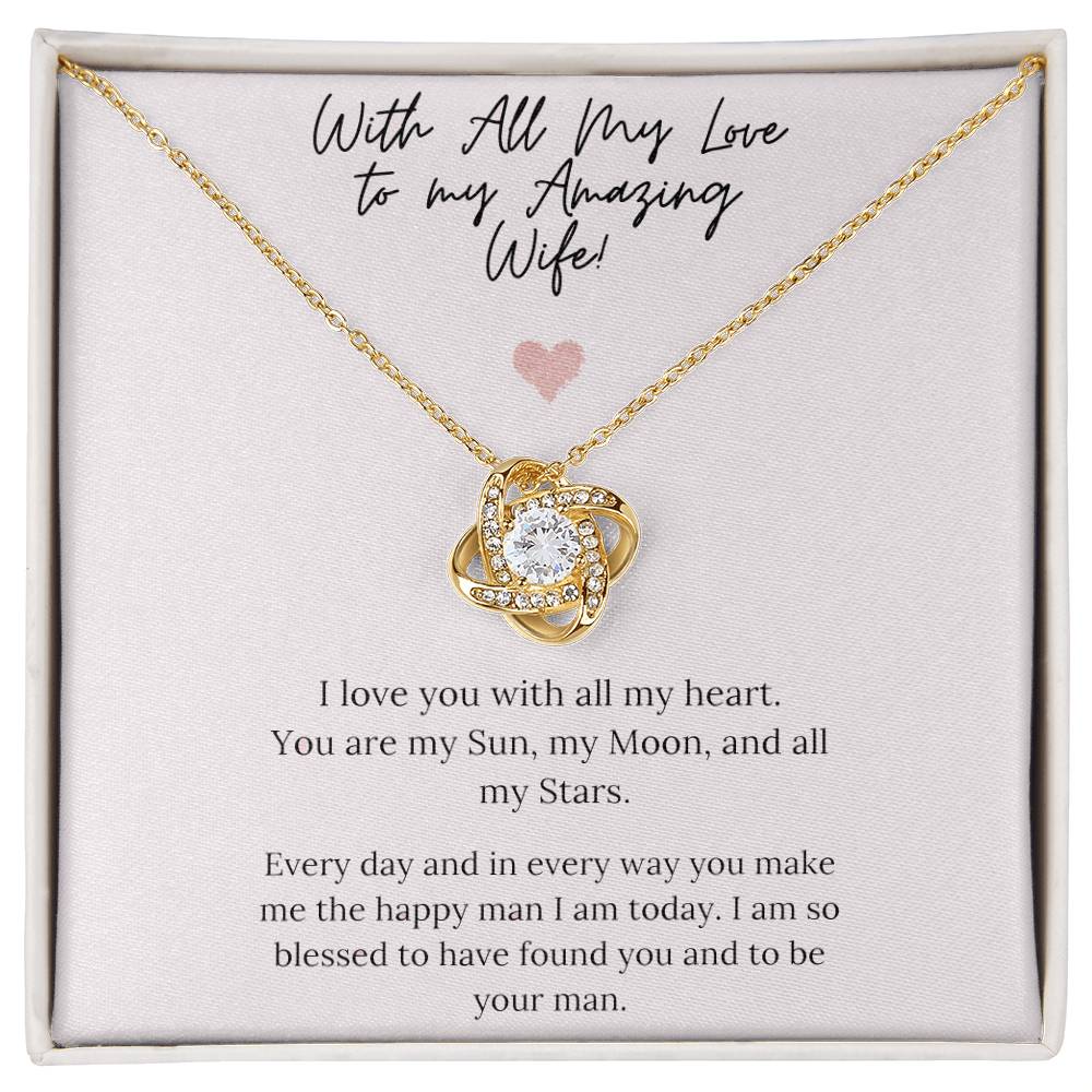 TO MY WIFE FROM HUSBAND - Premium Love Knot Necklace