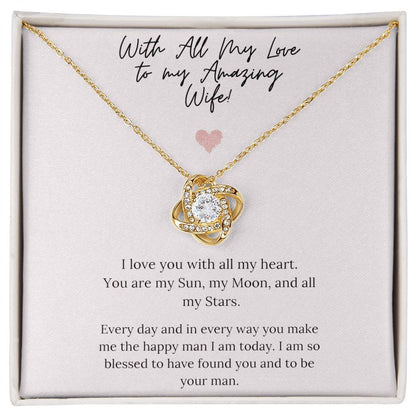 TO MY WIFE FROM HUSBAND - Premium Love Knot Necklace