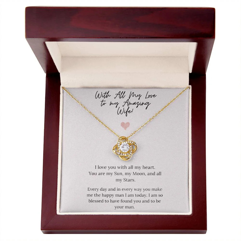 TO MY WIFE FROM HUSBAND - Premium Love Knot Necklace