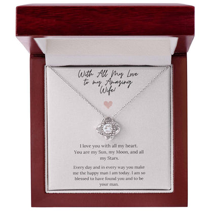 TO MY WIFE FROM HUSBAND - Premium Love Knot Necklace