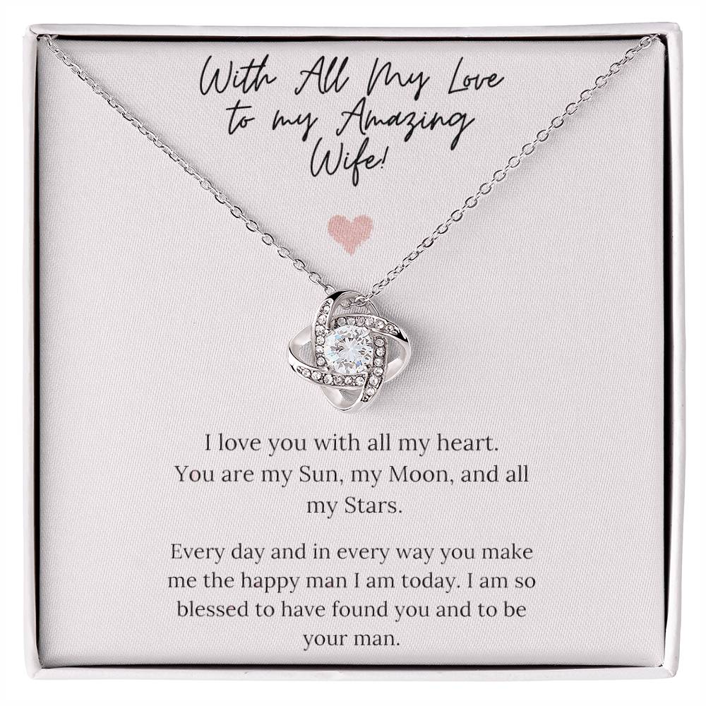 TO MY WIFE FROM HUSBAND - Premium Love Knot Necklace