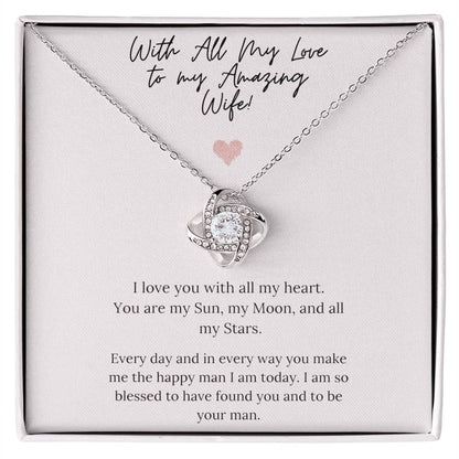 TO MY WIFE FROM HUSBAND - Premium Love Knot Necklace