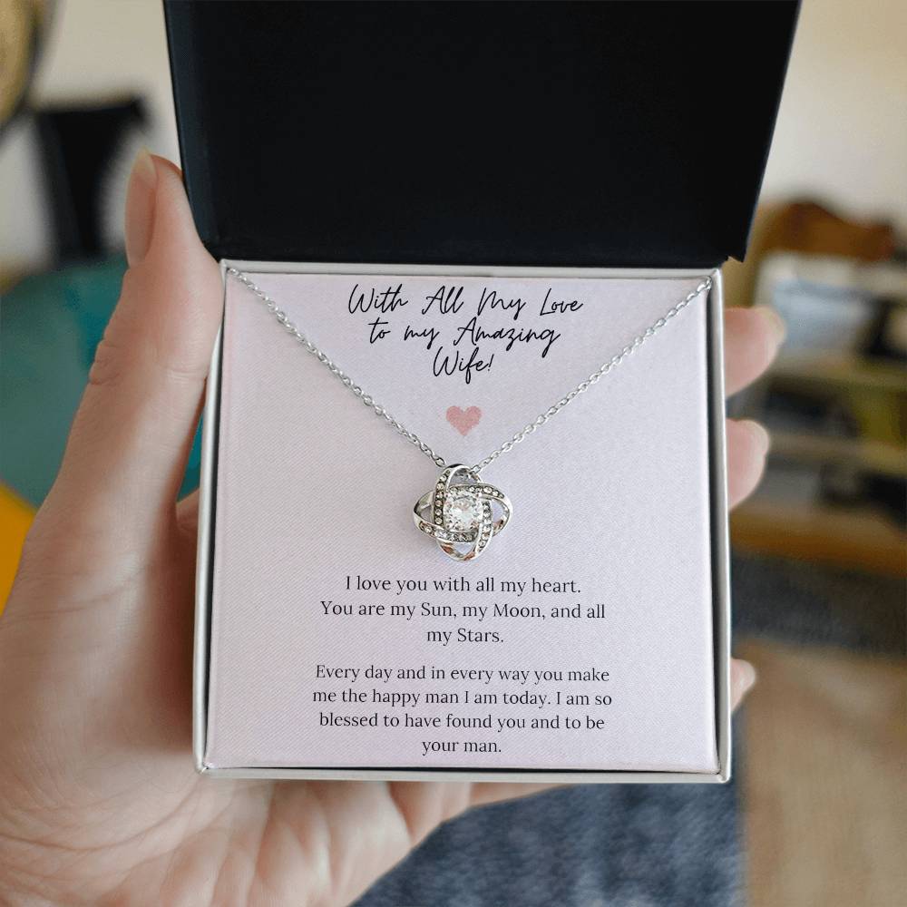 TO MY WIFE FROM HUSBAND - Premium Love Knot Necklace