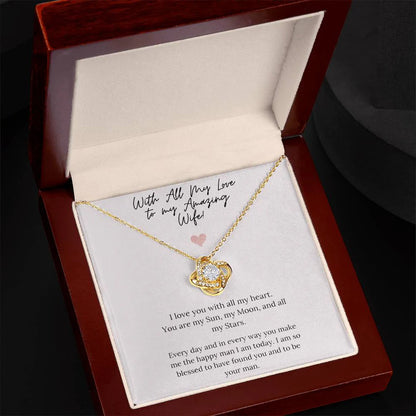 TO MY WIFE FROM HUSBAND - Premium Love Knot Necklace