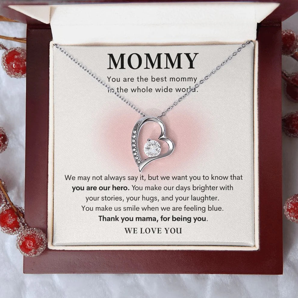 TO MY MOM- GIFT FROM DAUGHTER - Forever Love Necklace