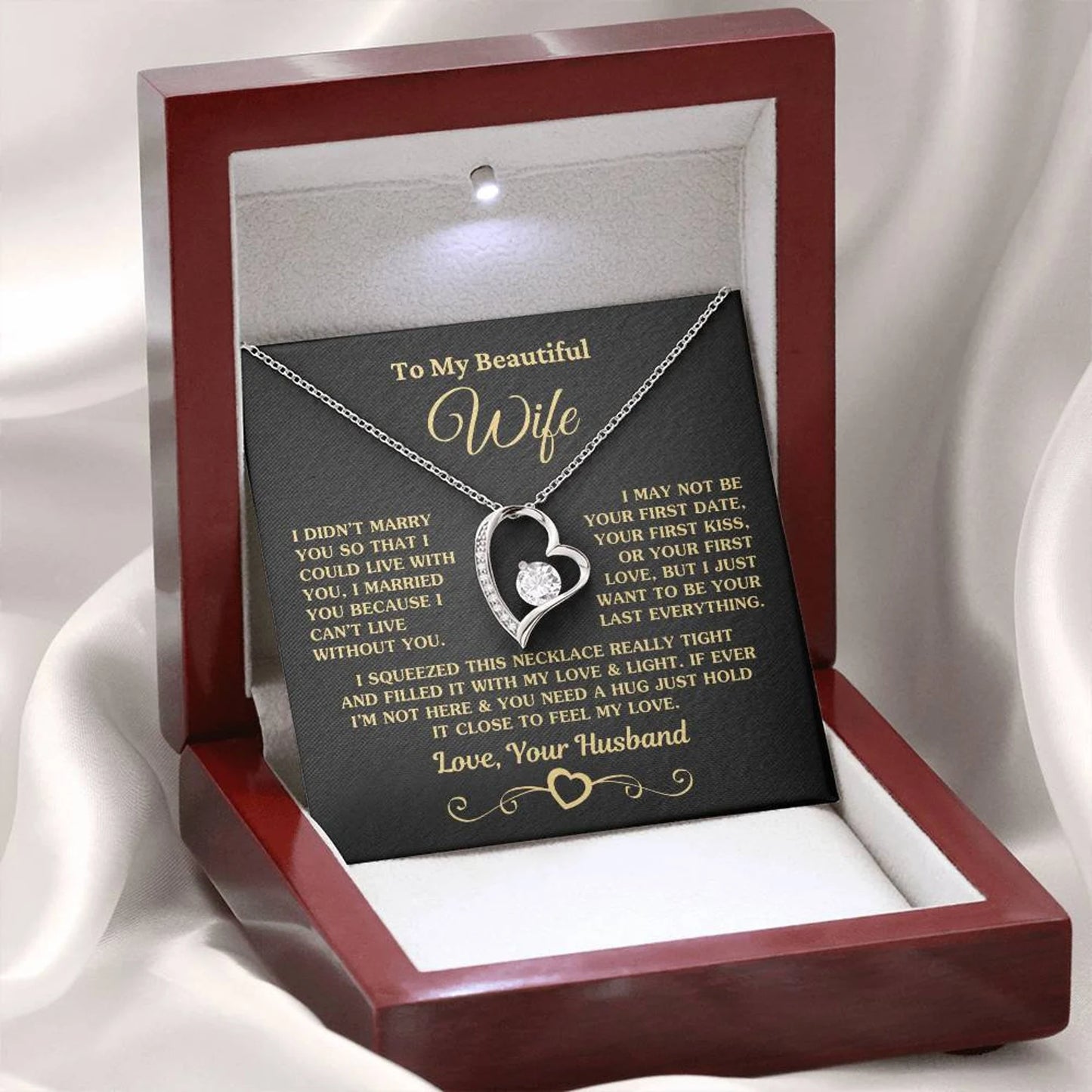 TO MY WIFE - GIFT FROM HUSBAND - Forever Love Necklace (SKUJ12-79)