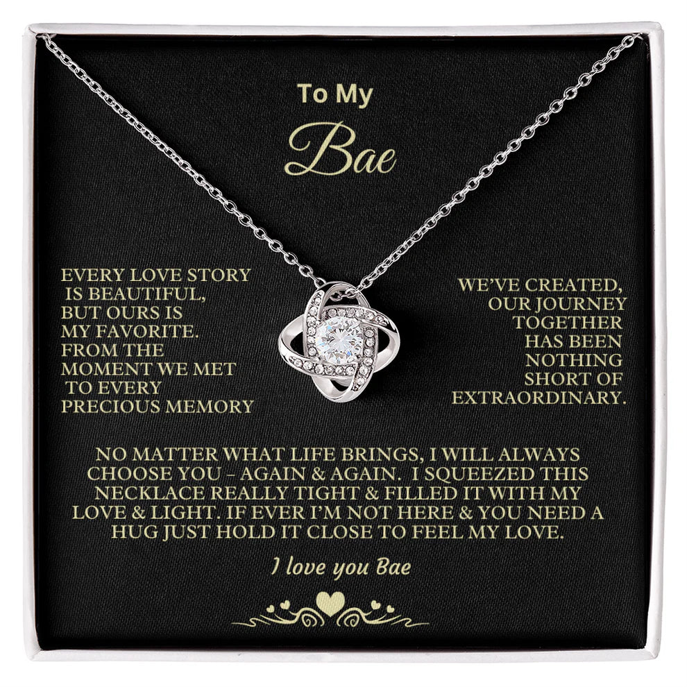 TO MY WIFE FROM HUSBAND  - Love Knot Necklace