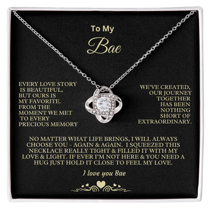 TO MY WIFE FROM HUSBAND  - Love Knot Necklace