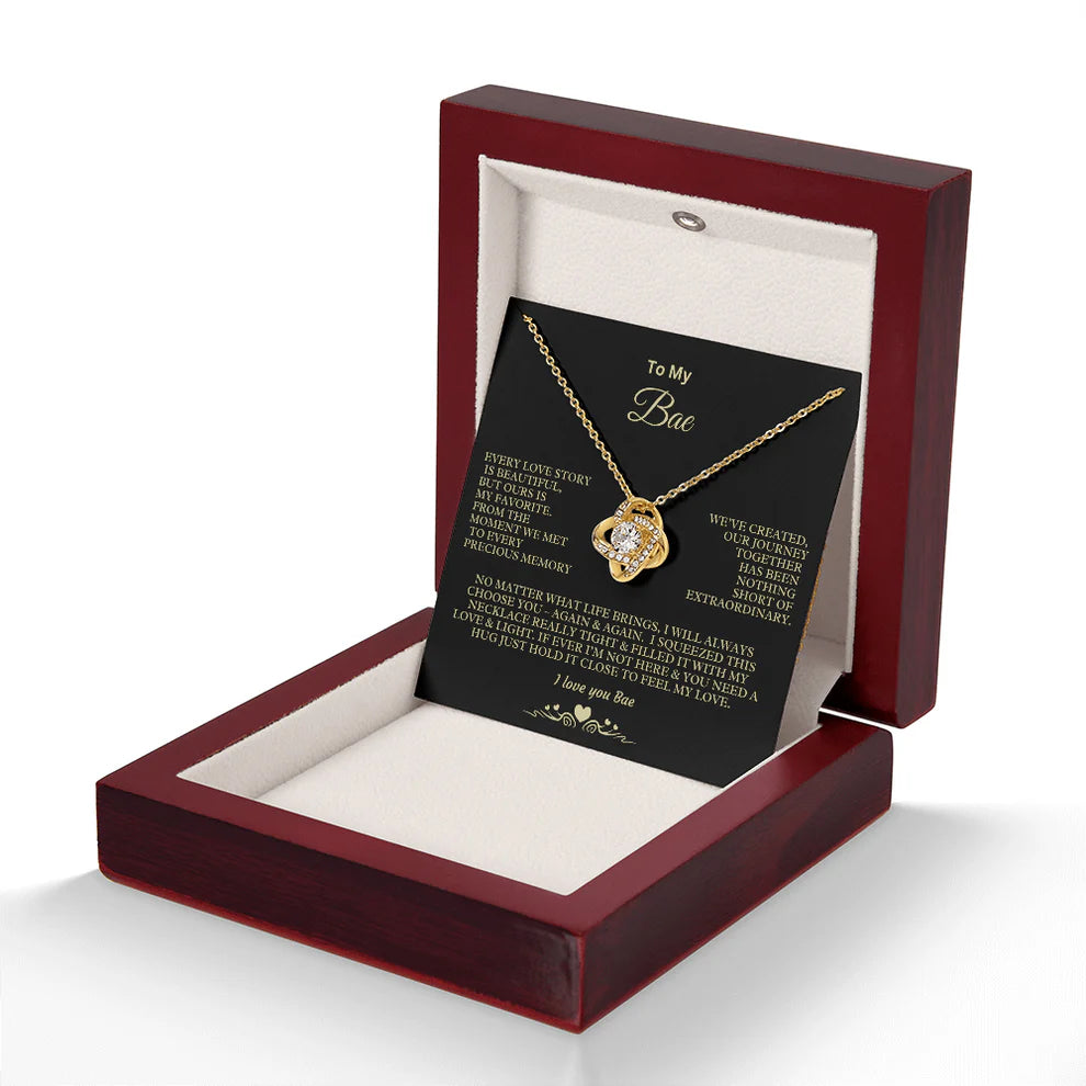 TO MY WIFE FROM HUSBAND  - Love Knot Necklace