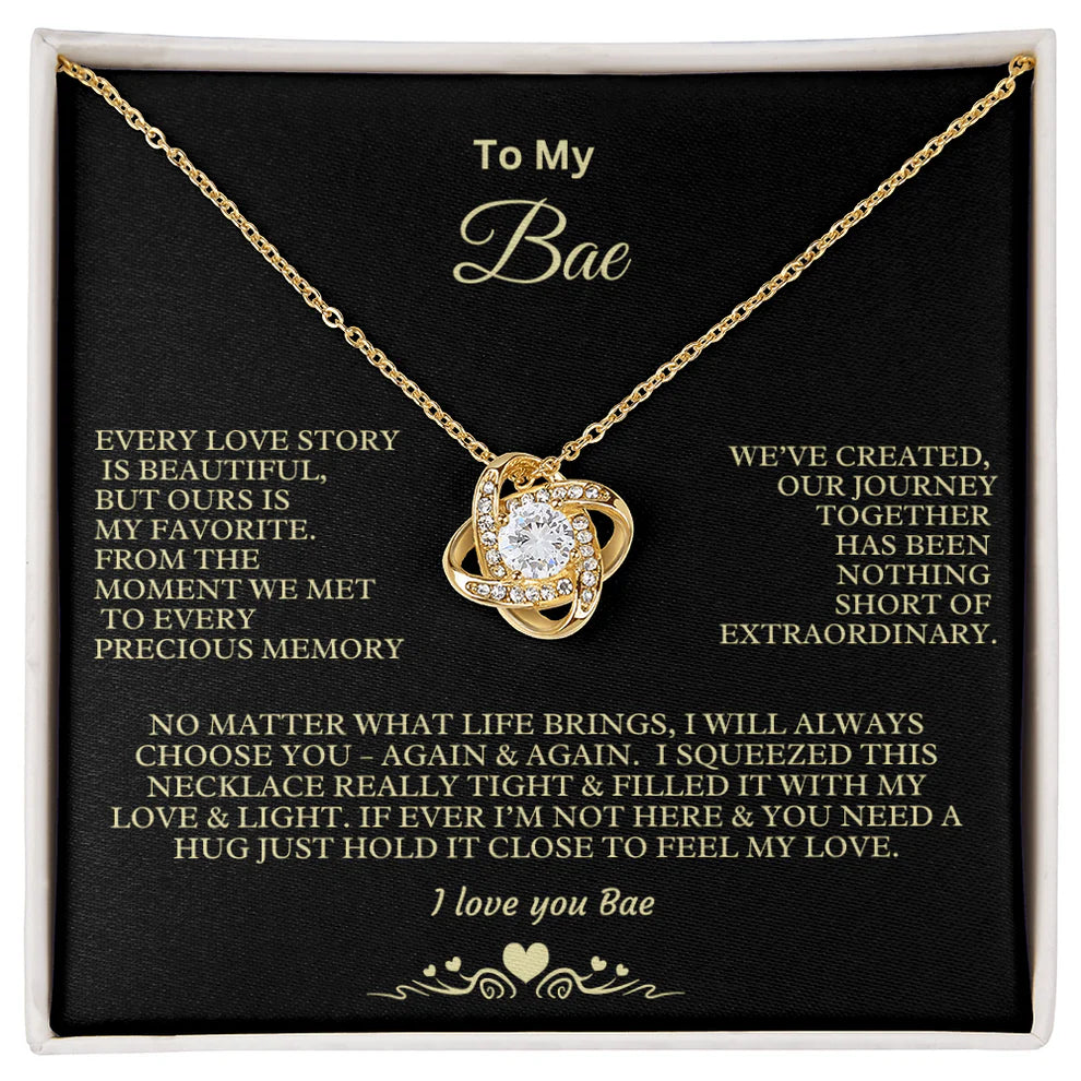 TO MY WIFE FROM HUSBAND  - Love Knot Necklace