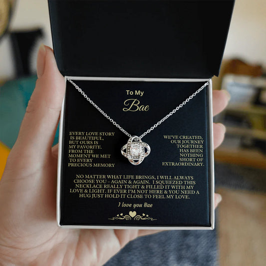 TO MY WIFE FROM HUSBAND  - Love Knot Necklace