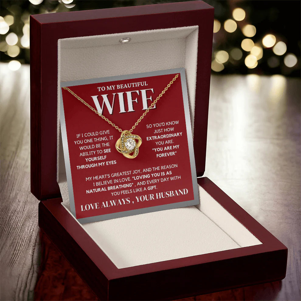 TO MY WIFE FROM HUSBAND - Love Knot Necklace