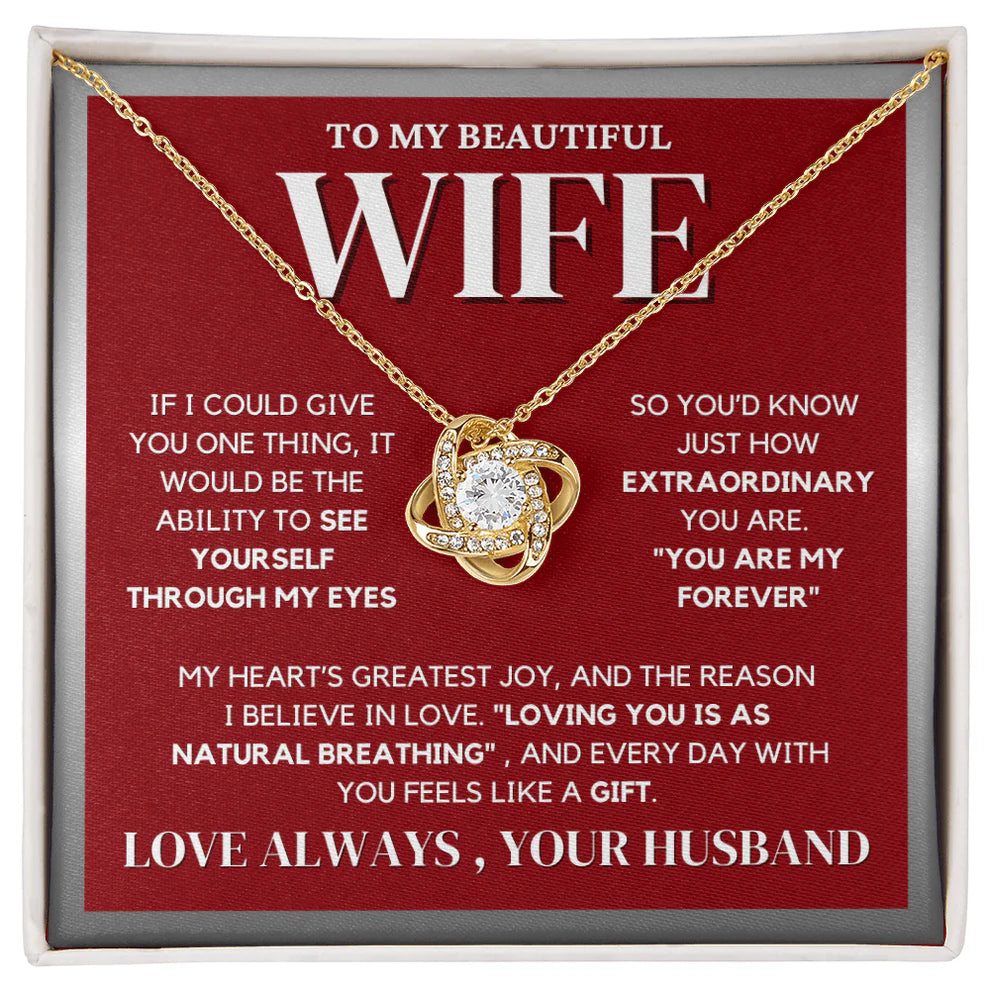 TO MY WIFE FROM HUSBAND - Love Knot Necklace