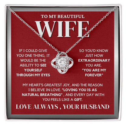 TO MY WIFE FROM HUSBAND - Love Knot Necklace