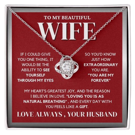 TO MY WIFE FROM HUSBAND - Love Knot Necklace