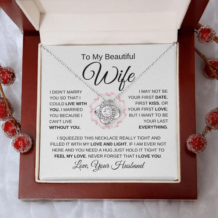 TO MY WIFE FROM HUSBAND - Premium Love Knot Necklace