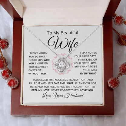 TO MY WIFE FROM HUSBAND - Premium Love Knot Necklace