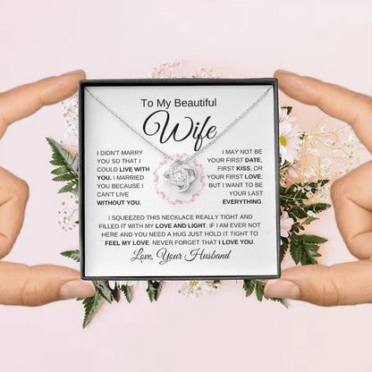 TO MY WIFE FROM HUSBAND - Premium Love Knot Necklace