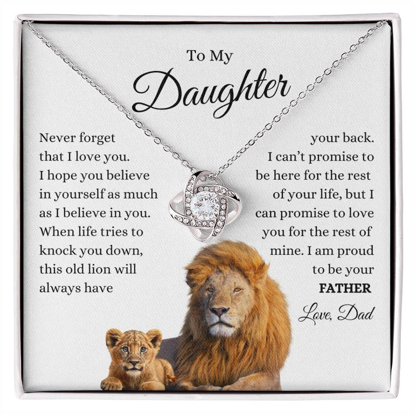 TO MY DAUGHTER FROM DAD - Premium Love Knot Necklace