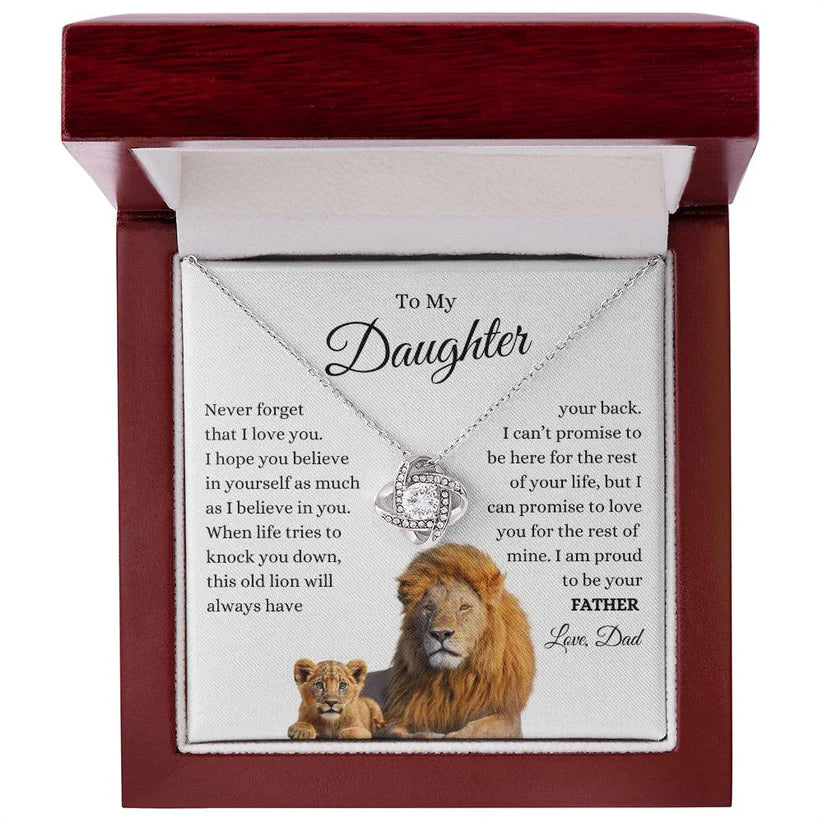 TO MY DAUGHTER FROM DAD - Premium Love Knot Necklace