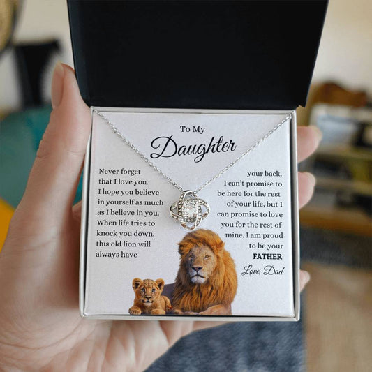 TO MY DAUGHTER FROM DAD - Premium Love Knot Necklace