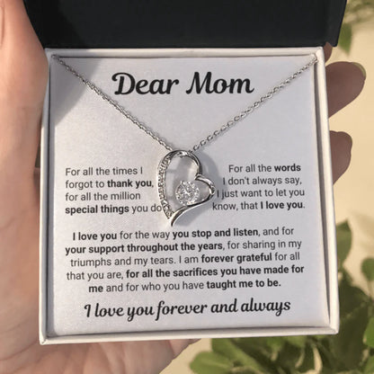 TO MY MOM - GIFT FROM DAUGHTER - Forever Love Necklace
