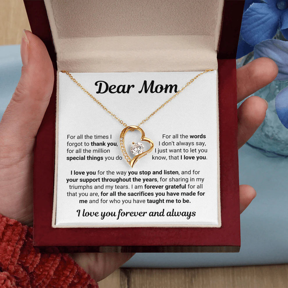TO MY MOM - GIFT FROM DAUGHTER - Forever Love Necklace