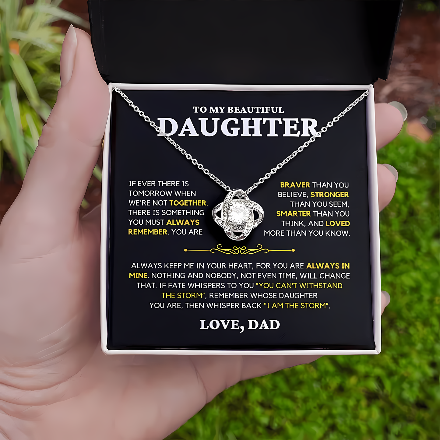 TO MY DAUGHTER FROM DAD - Premium Love Knot Necklace