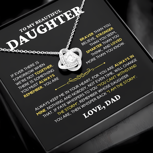 TO MY DAUGHTER FROM DAD - Premium Love Knot Necklace