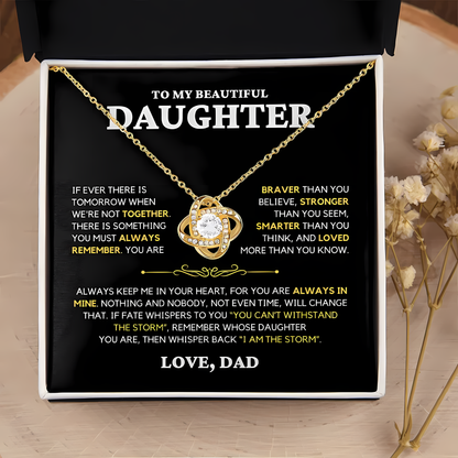 TO MY DAUGHTER FROM DAD - Premium Love Knot Necklace