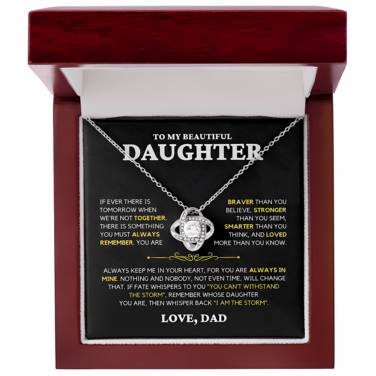 TO MY DAUGHTER FROM DAD - Premium Love Knot Necklace