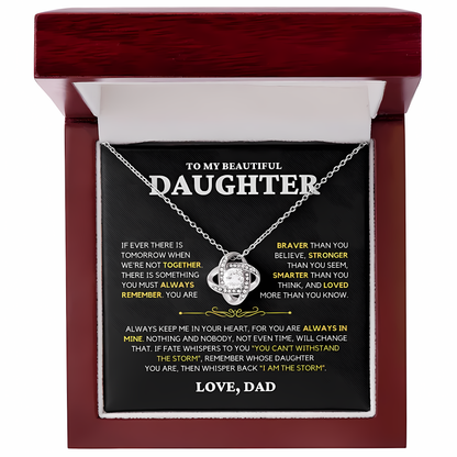 TO MY DAUGHTER FROM DAD - Premium Love Knot Necklace